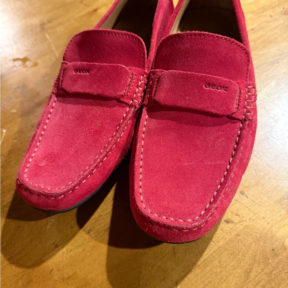 Geox Men's Red Suede Loafers